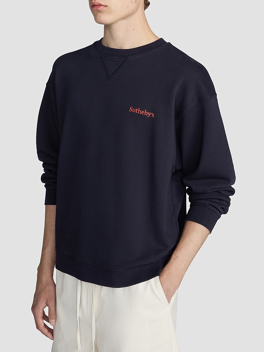 Men's FRAME x Sotheby's Cotton Crewneck Sweatshirt - Navy Washed - Size XXL