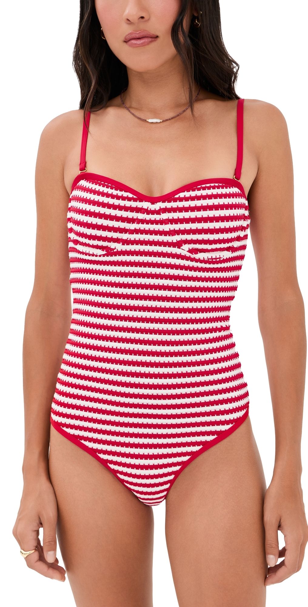 Beach Riot Hayes One Piece Crimson Stripe XS