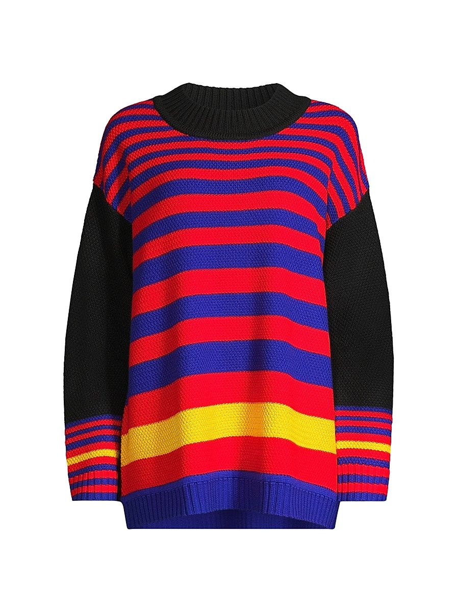 Women's Striped Mock Turtleneck Sweater - Size XL