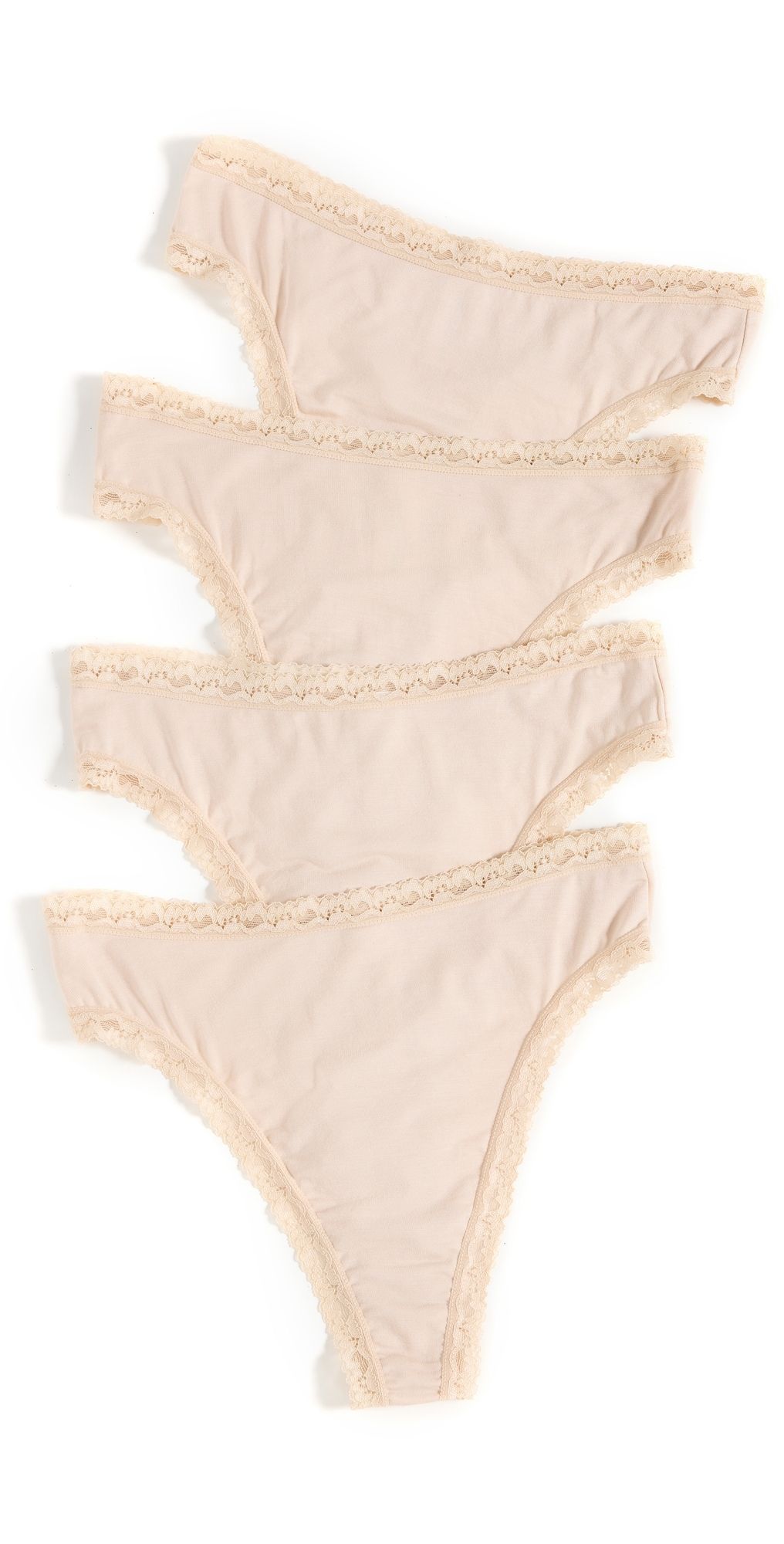 Stripe & Stare High Waisted Thong 4 Pack Sand XS