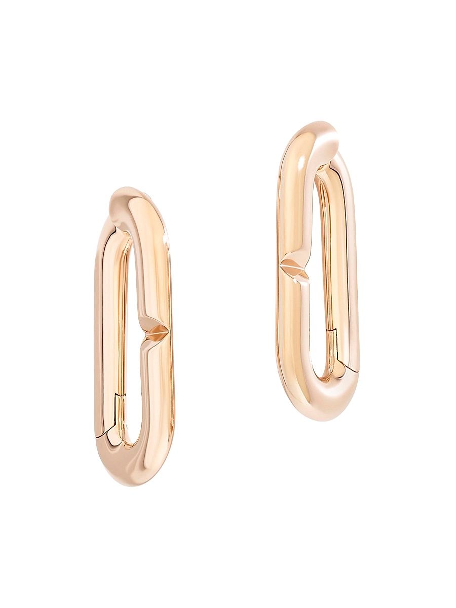 Women's Mon Jeu 18K Rose Gold Oval Hoop Earrings - Rose Gold