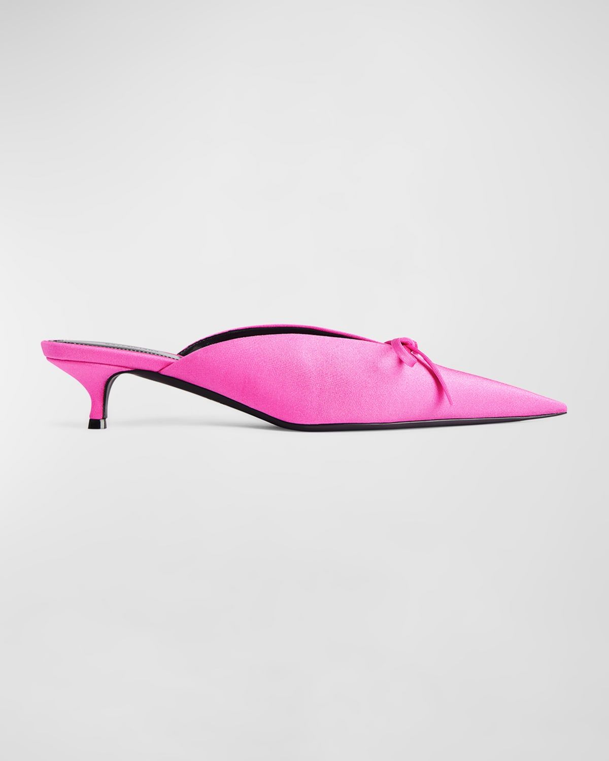 Knife Spandex Bow Mule Pumps