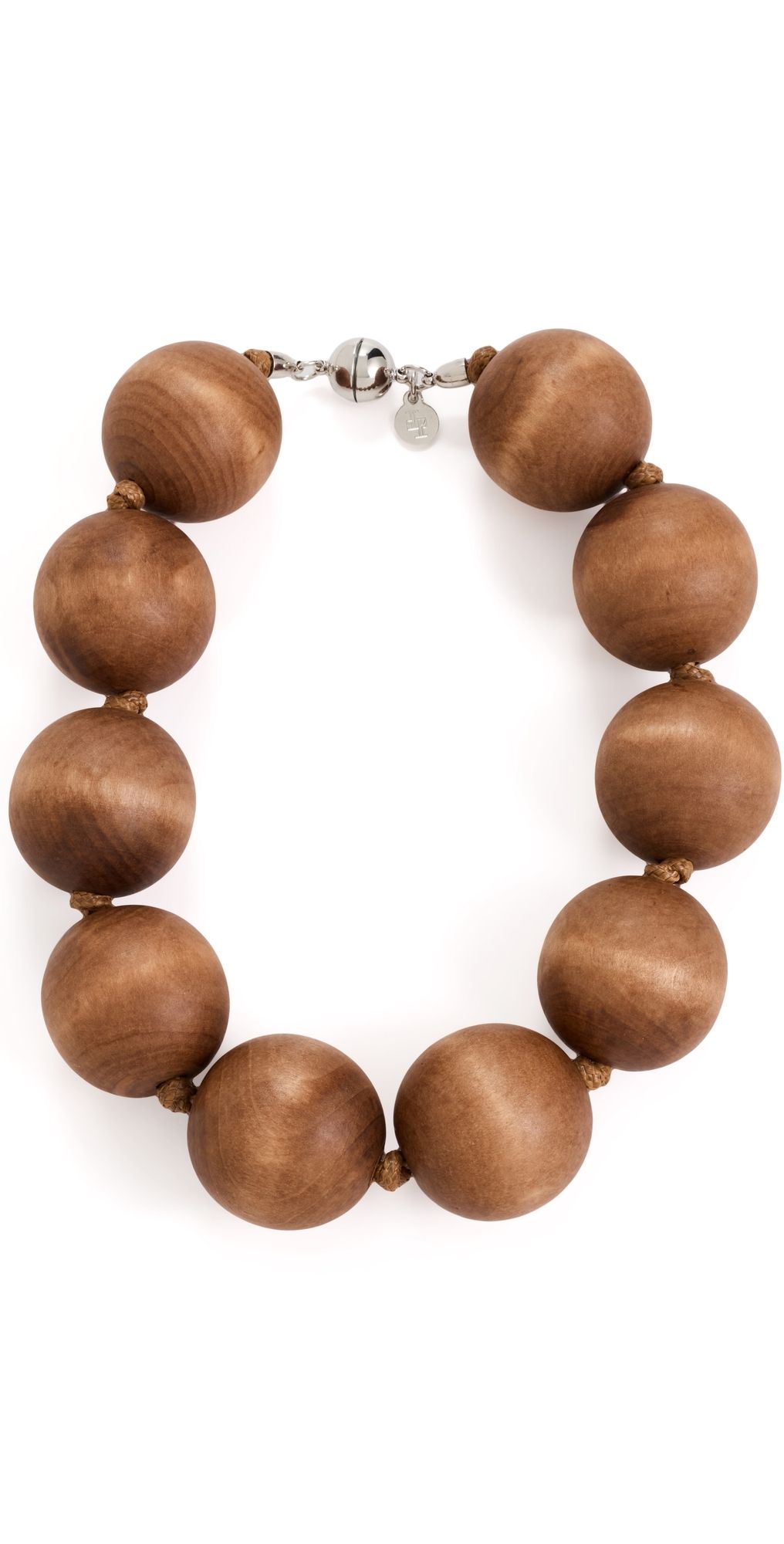 LELET NY Arlo Oversized Wood Necklace Chestnut One Size