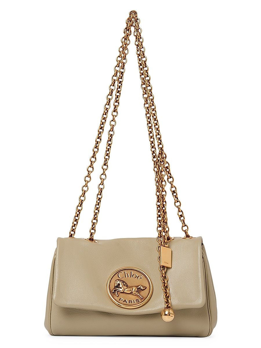 Women's Small Heritage Leather Chain Shoulder Bag - Smoky Beige