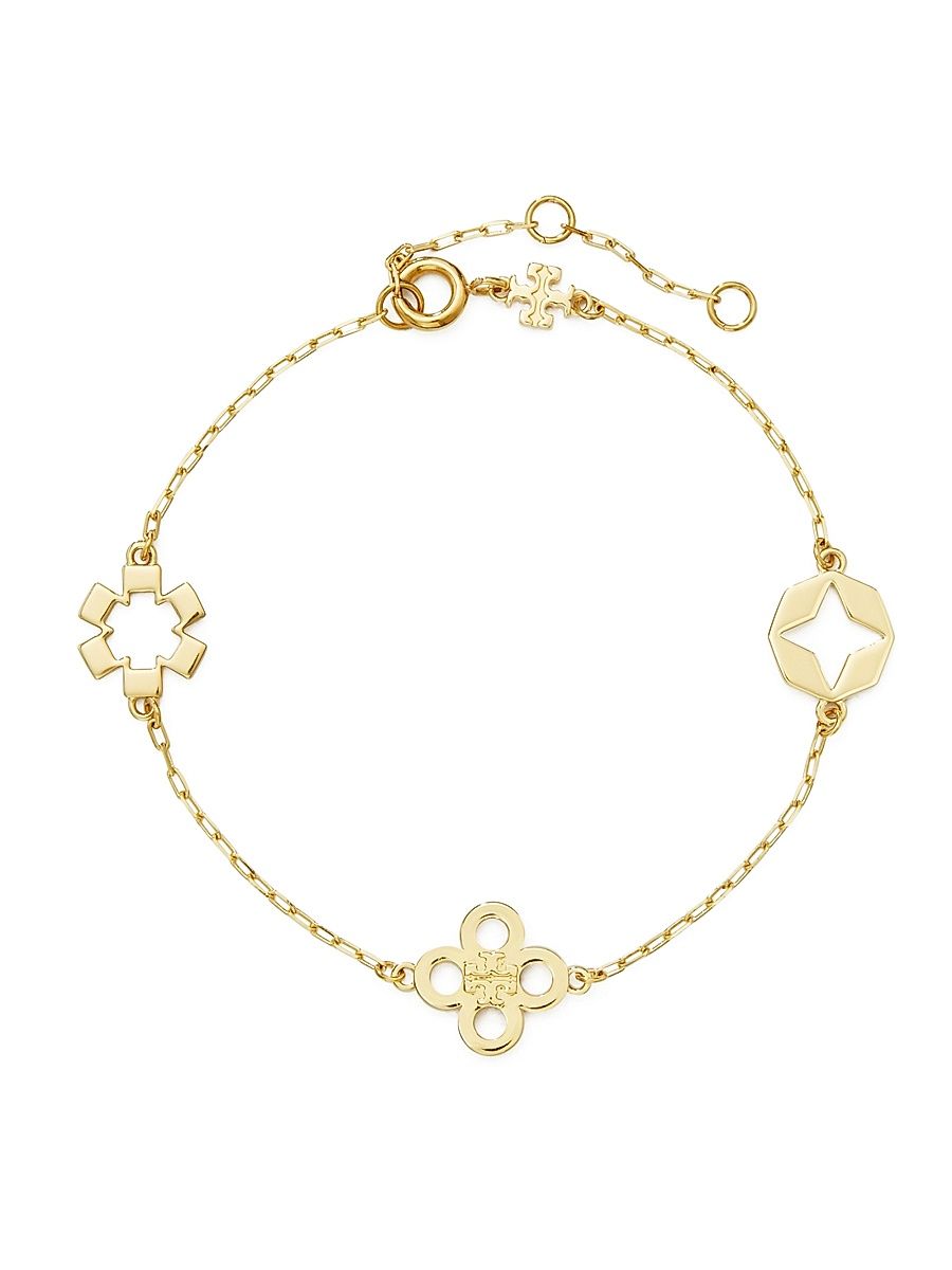 Women's Kira 18K-Gold-Plated Logo Charm Bracelet - Tory Gold