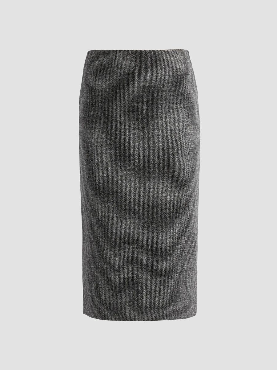 Vince Women's Micro-Houndstooth Cotton-Blend Jacquard Skirt - Grey Combo - Size XXS