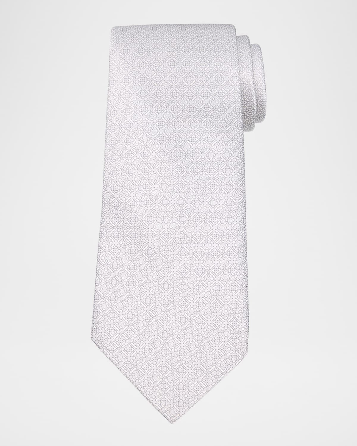 Men & apos;s Tonal Geometric Silk Tie