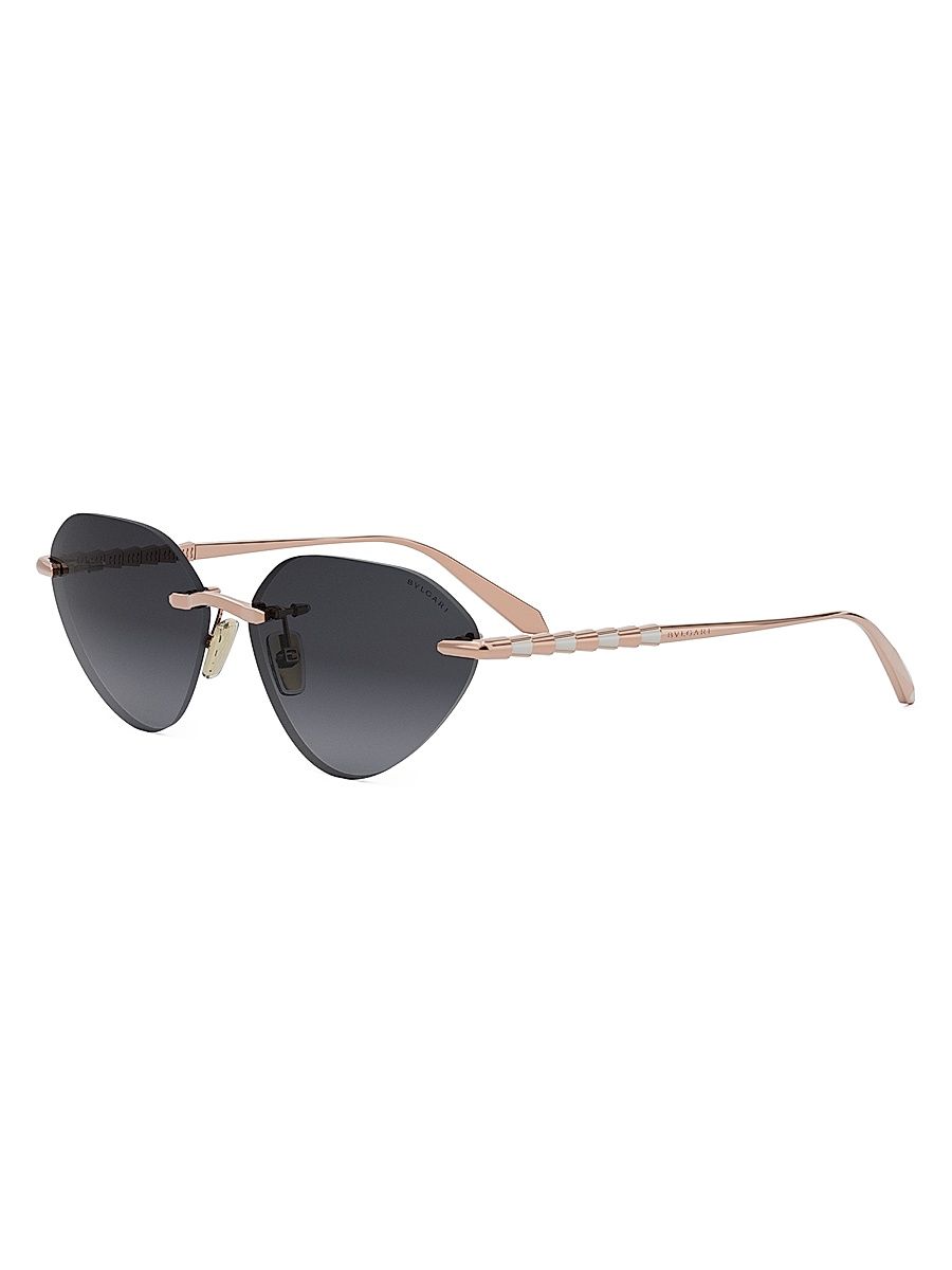Women's Serpenti 59MM Cat-Eye Sunglasses - Grey Rose Gold