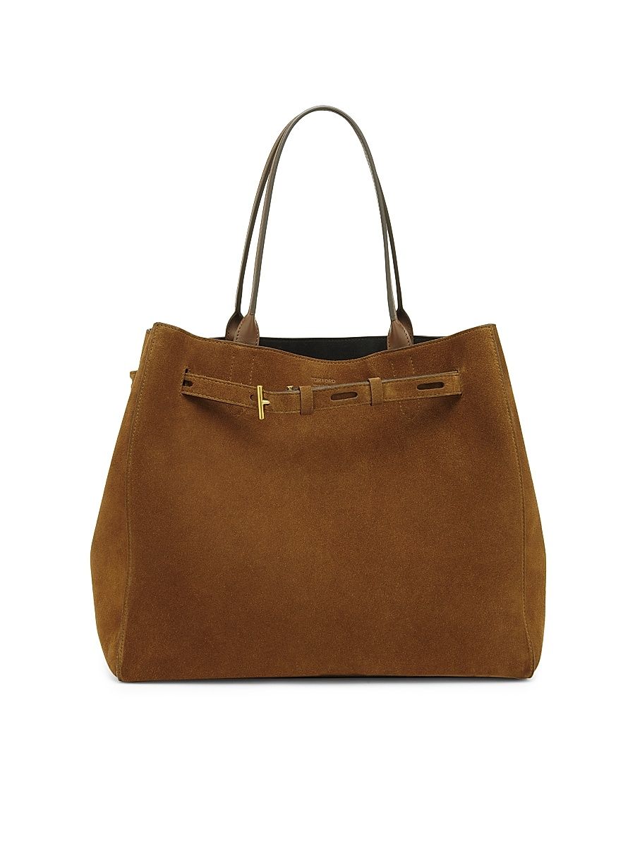 Women's Audrey Large Suede Tote Bag - Whisky