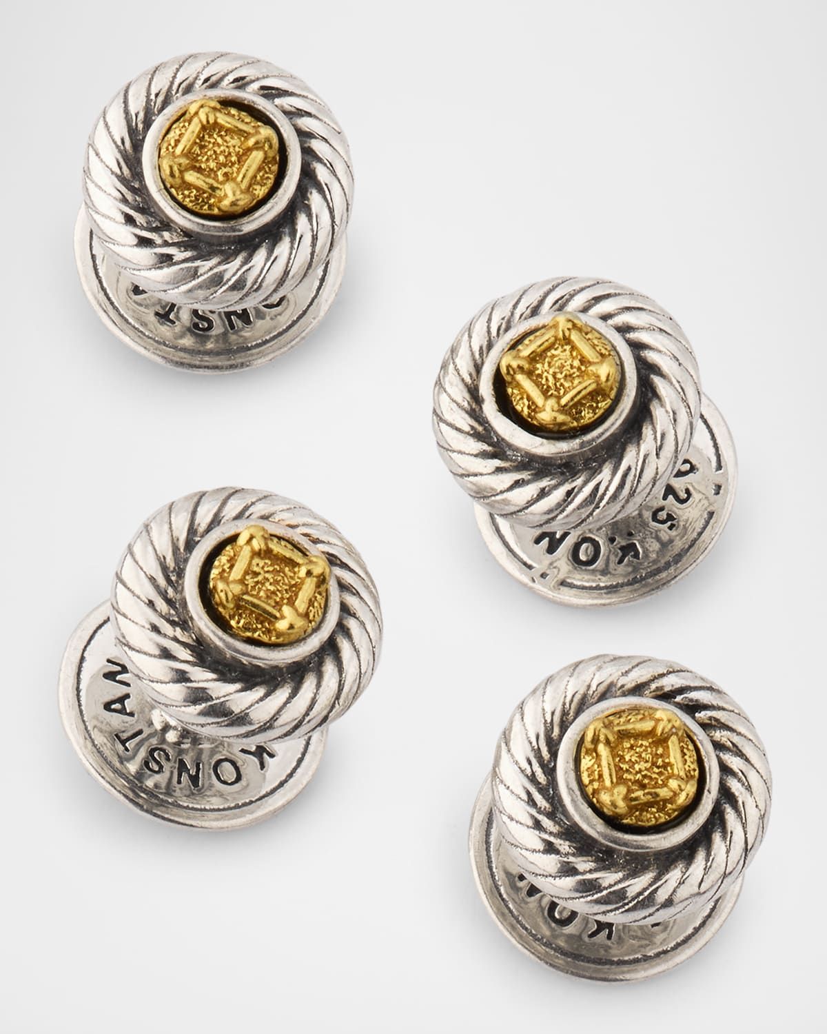 Men & apos;s Kavos Sterling Silver and Bronze Tuxedo Stud Set