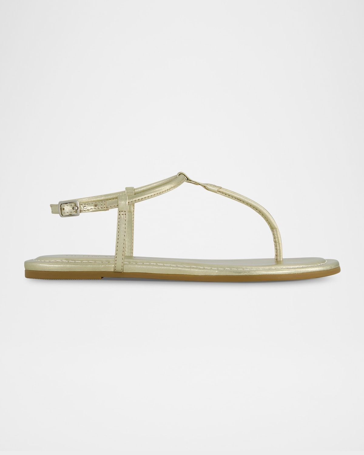 Hercu Metallic Ankle-Strap Flat Sandals