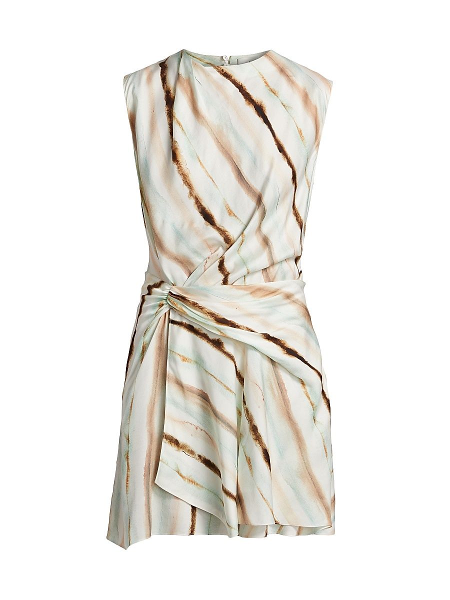 Women's Delia Striped Mock-Wrap Minidress - Mint Multi - Size 10