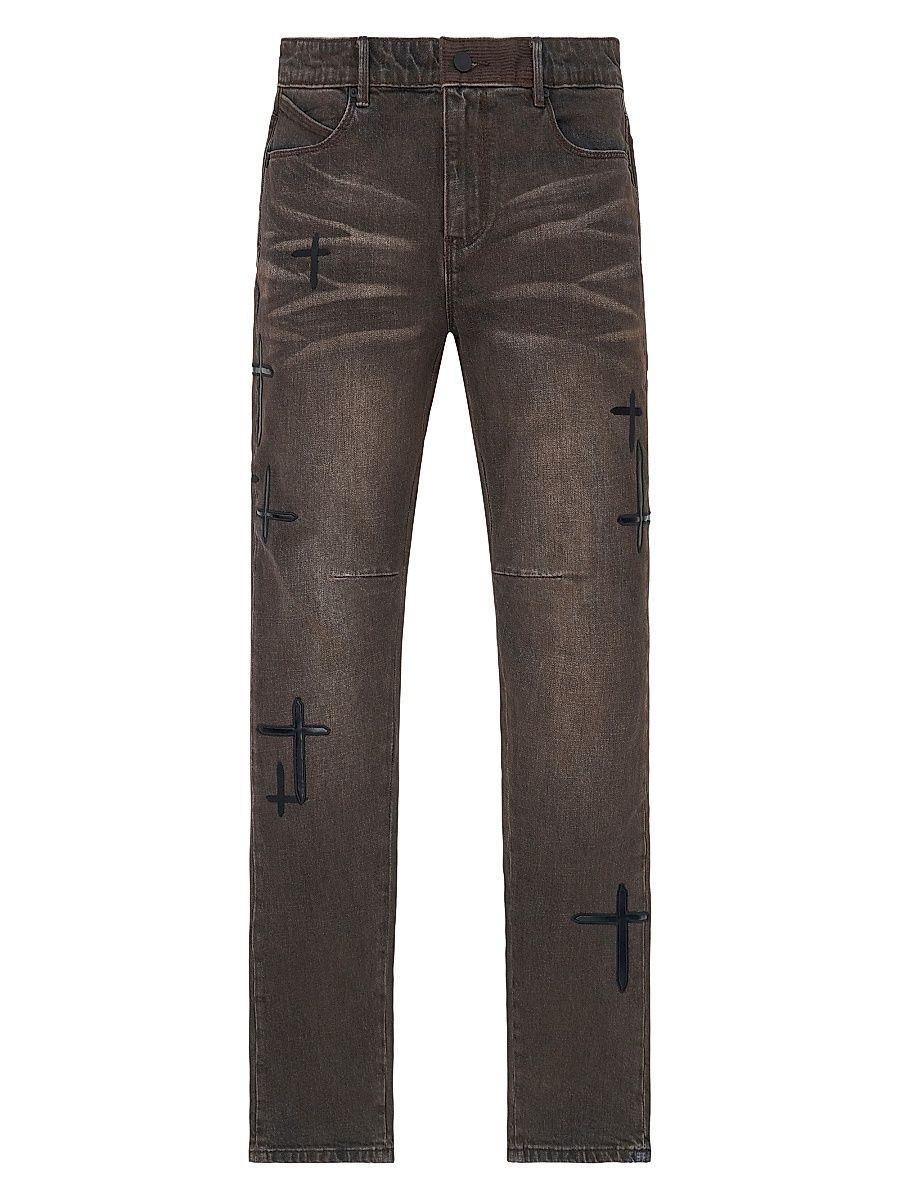 Men's Exodus Bryant Cross Patch Skinny Jeans - Mocha Drift Cross Patch - Size 30