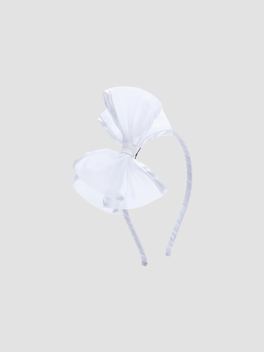 Tulleen Girl's Girl's Sheer Bow Headband - White