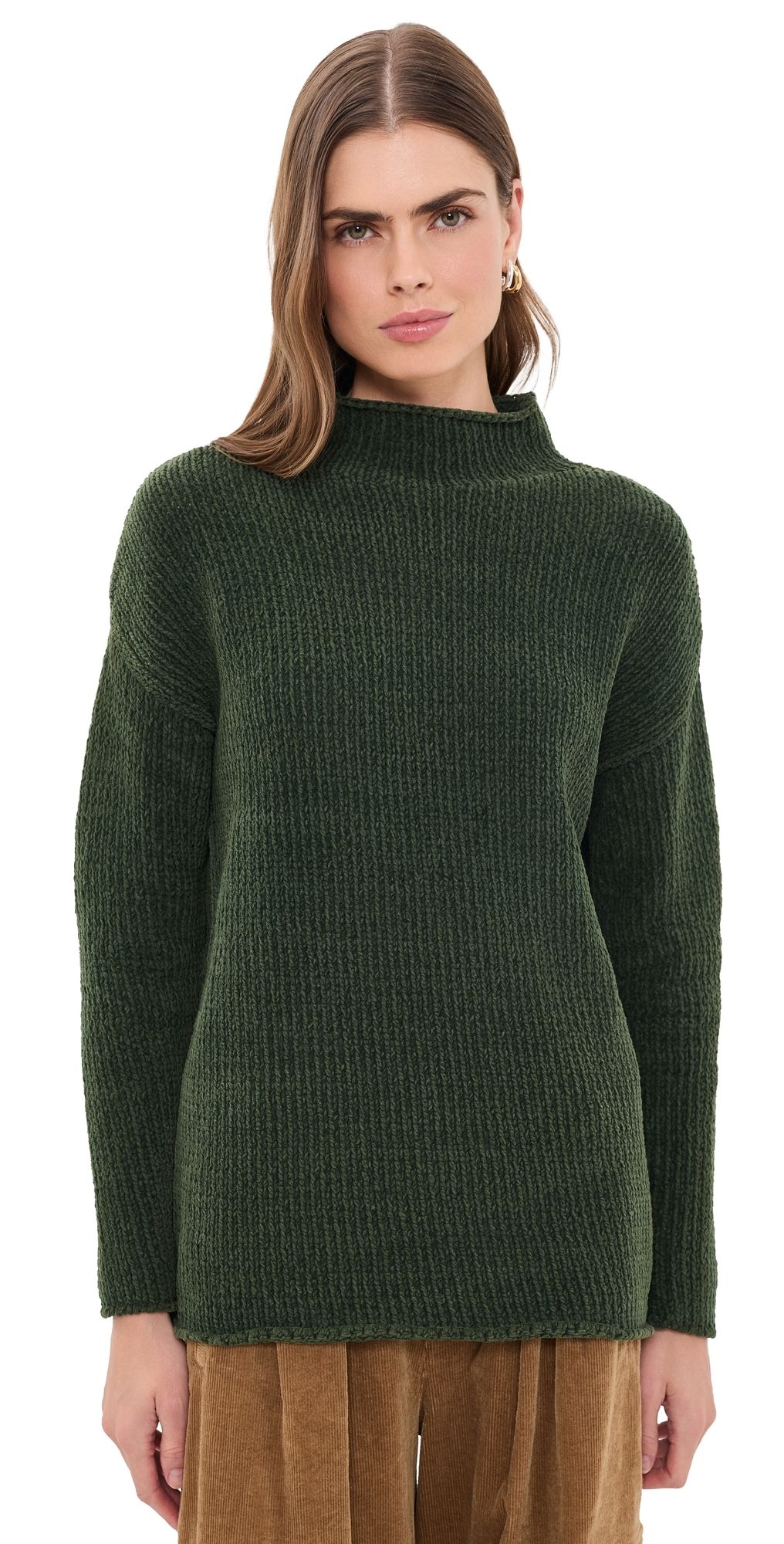 R13 Mock Neck Elongated Sweater Green S