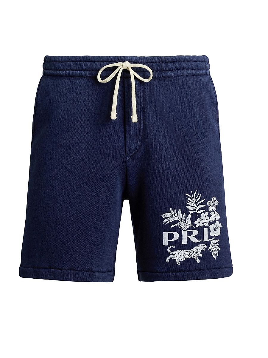 Men's Island Loopback-Knit Standard Shorts - Jaguar Tropical Navy - Size XXL