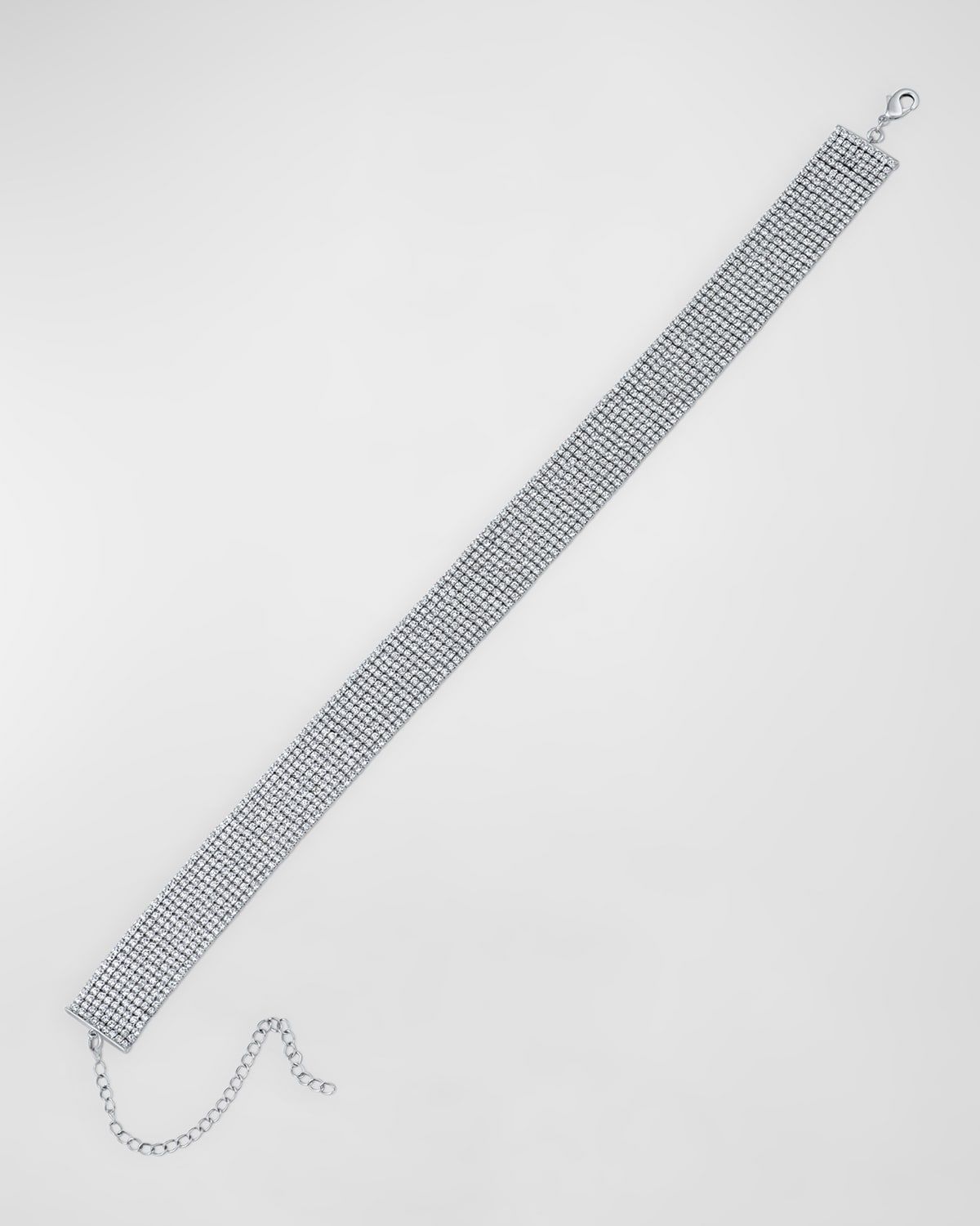 Round Cubic Zirconia 9-Row Channel Choker Necklace