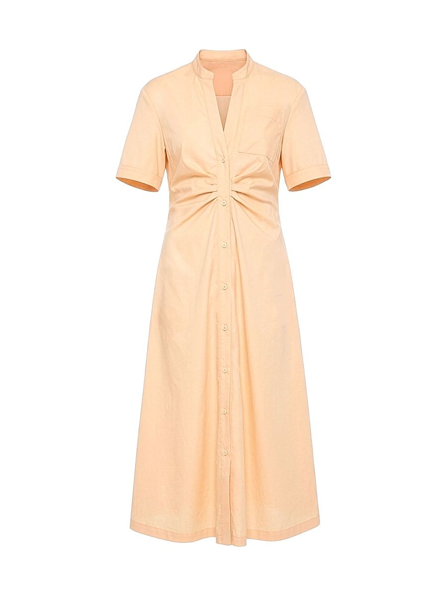 Women's Noor Short Sleeve Shirt-Dress - Pale Orange - Size 10