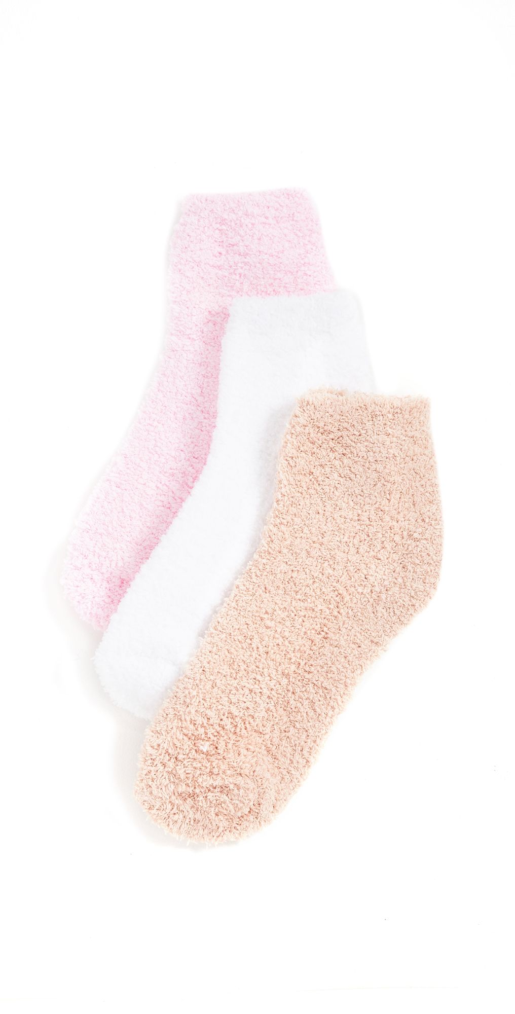 Stems 3 Pack Cozy Ankle Socks Ivory/Blush/Dusty One Size