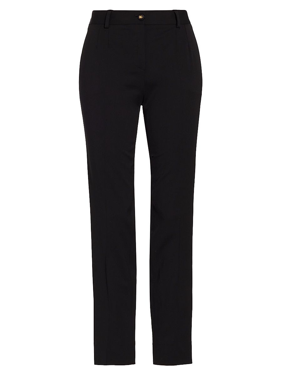 Women's Kate Stretch Wool Slim-Fit Pants - Black - Size 10