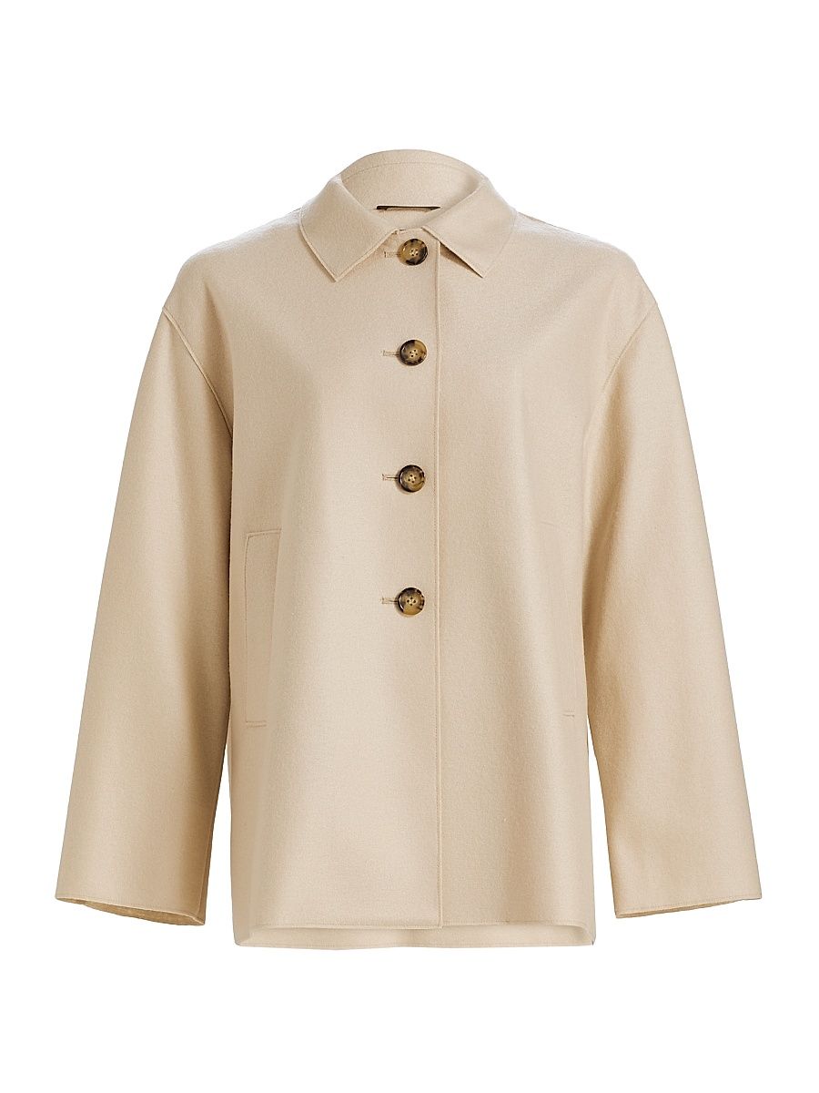 Women's Lightweight Wool Jacket - Sand - Size 14
