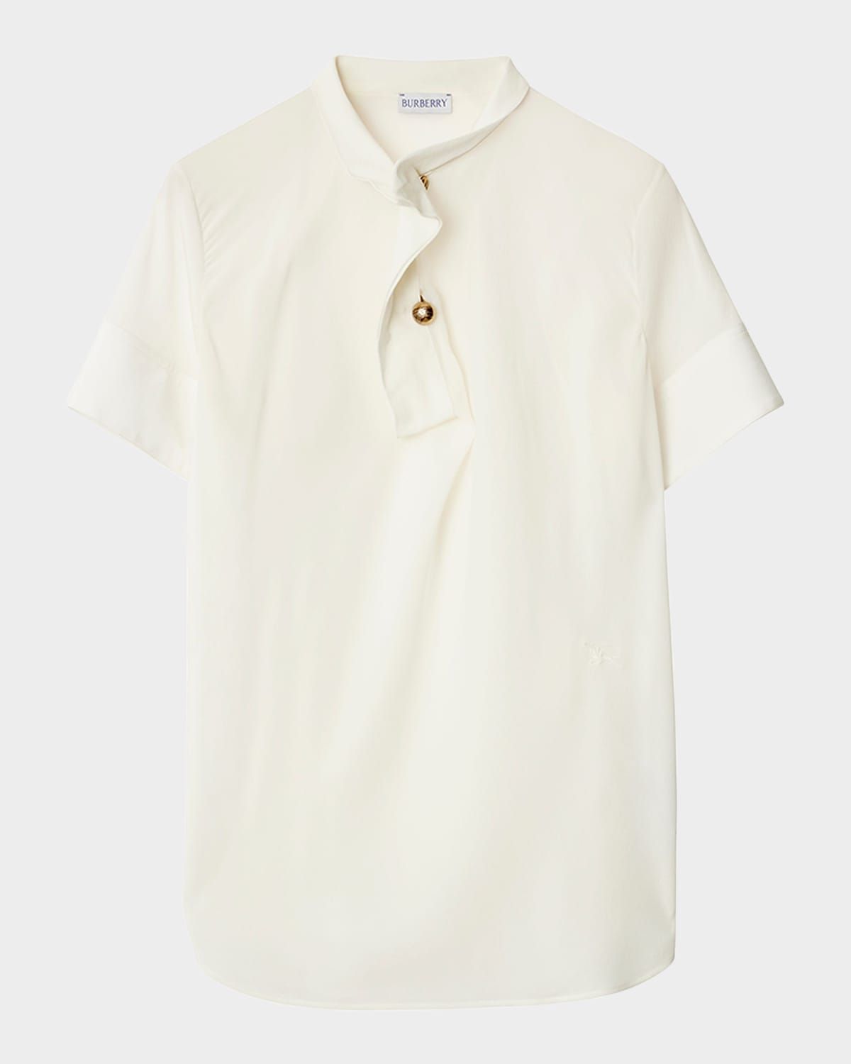 Short-Sleeve Silk Polo Shirt