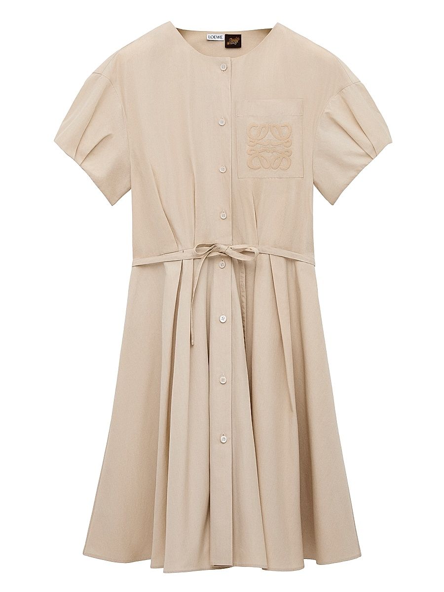Women's LOEWE x Paula's Ibiza Cotton Shirtdress - Light Beige - Size 10