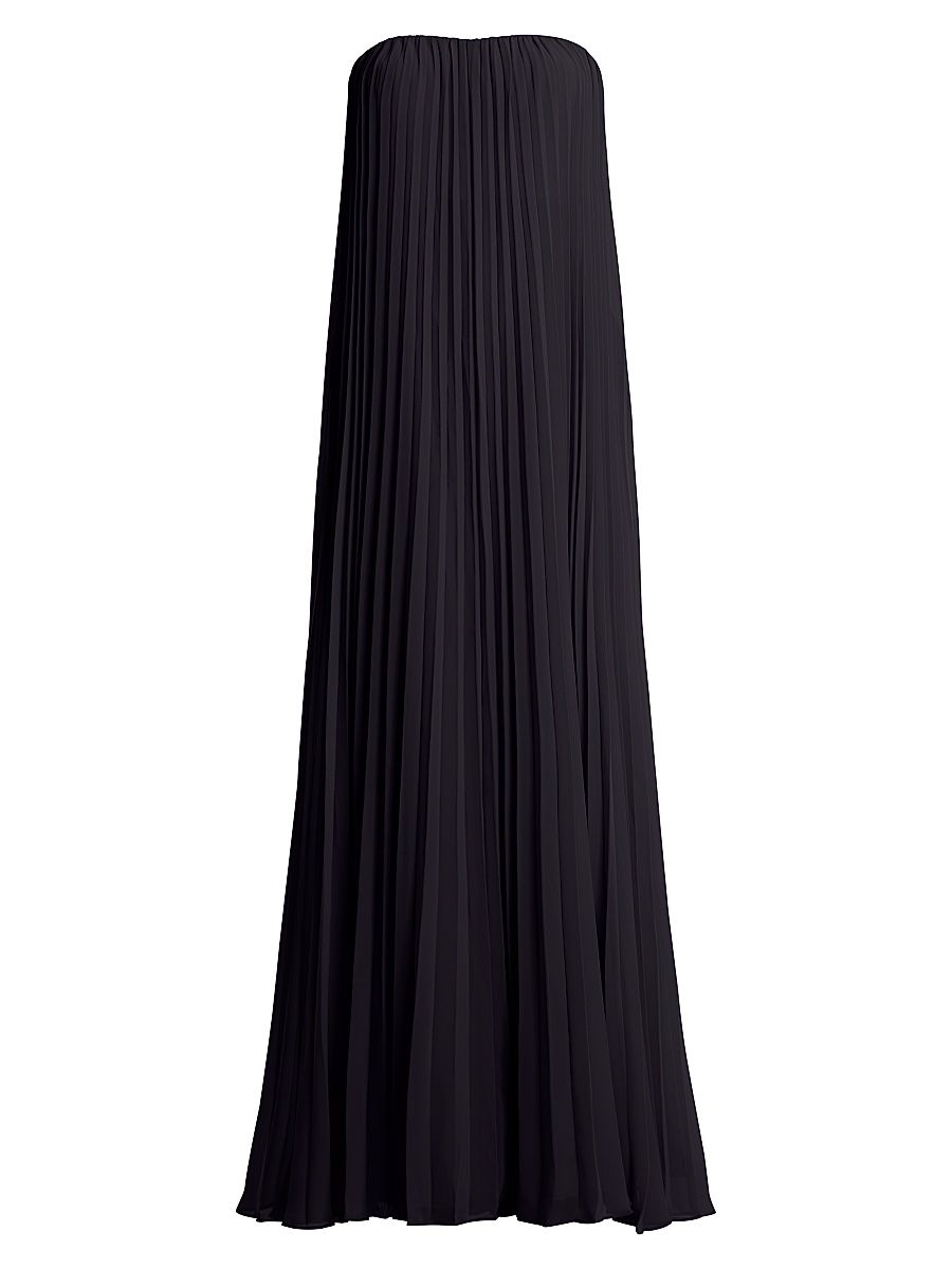 Women's Sunburst Pleated Gown - Black - Size 4