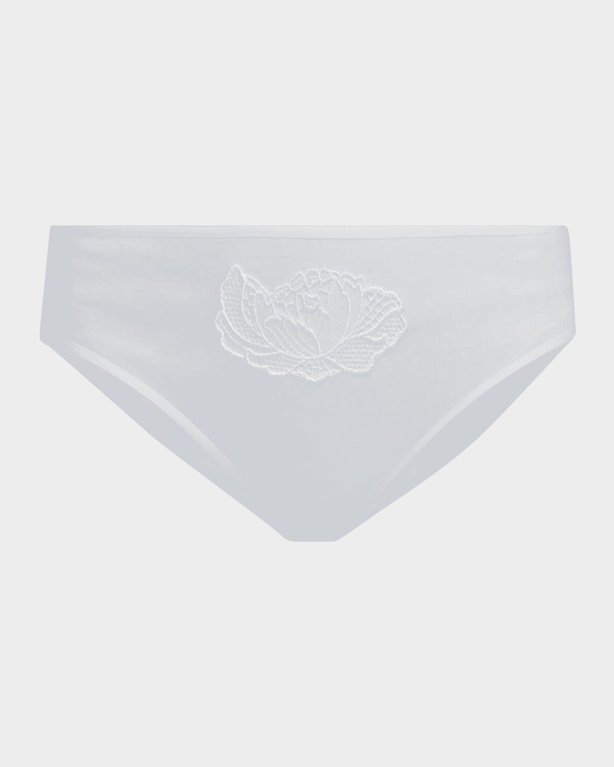 Anne Floral-Embroidered Cotton Briefs