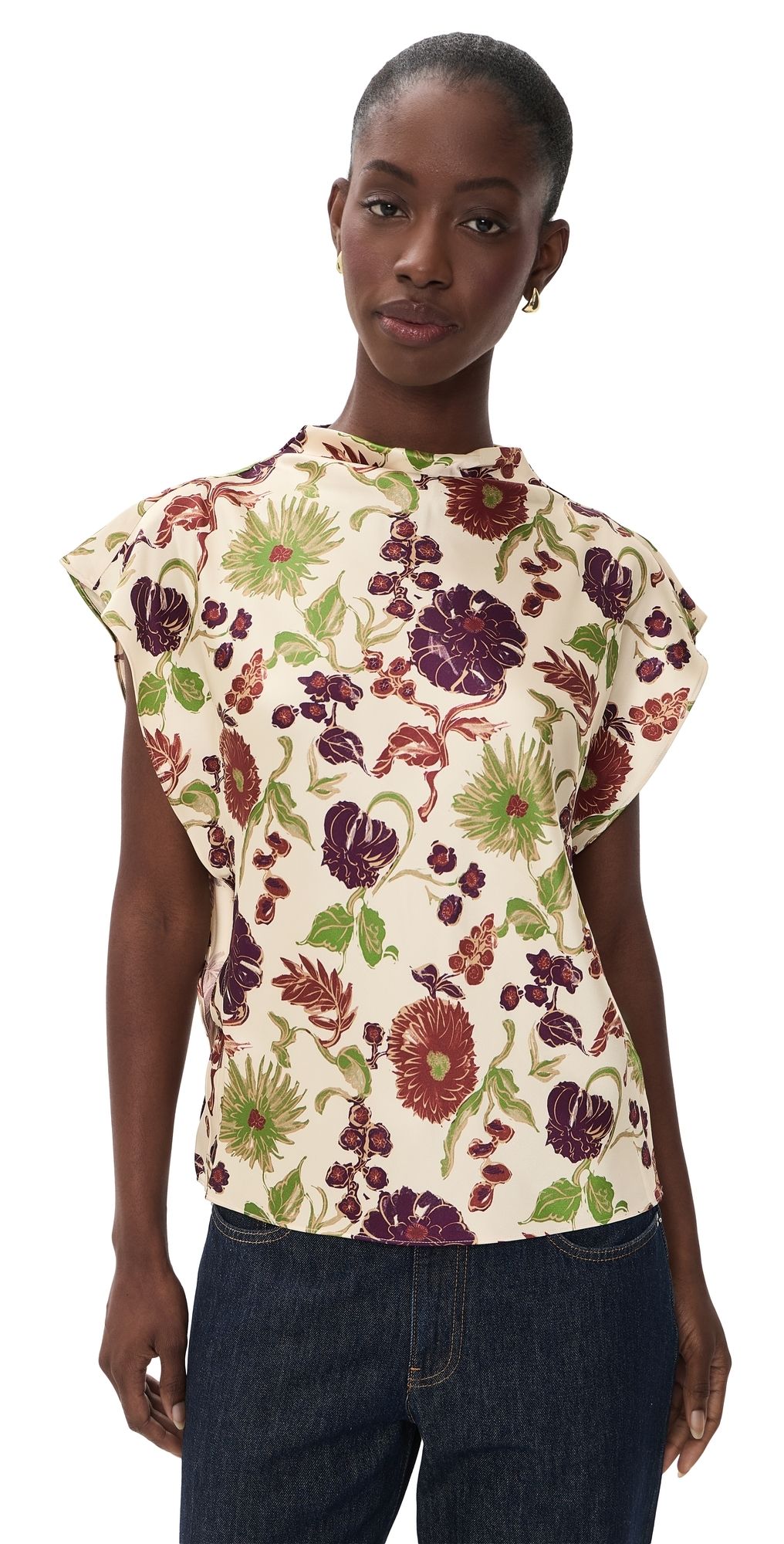 Tanya Taylor Adrien Top Cream Multi M