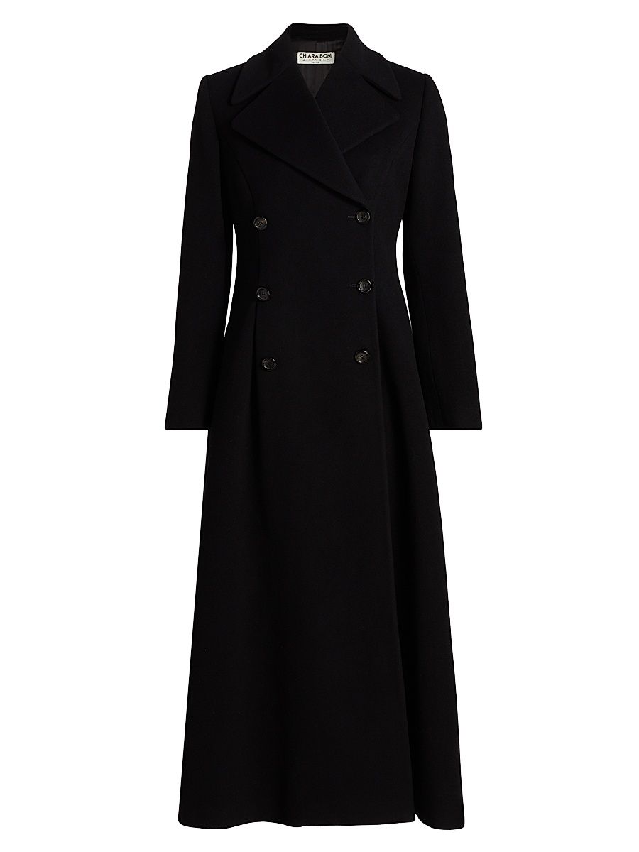 Women's Libbya Virgin Wool-Blend Double-Breasted Coat - Black - Size 6