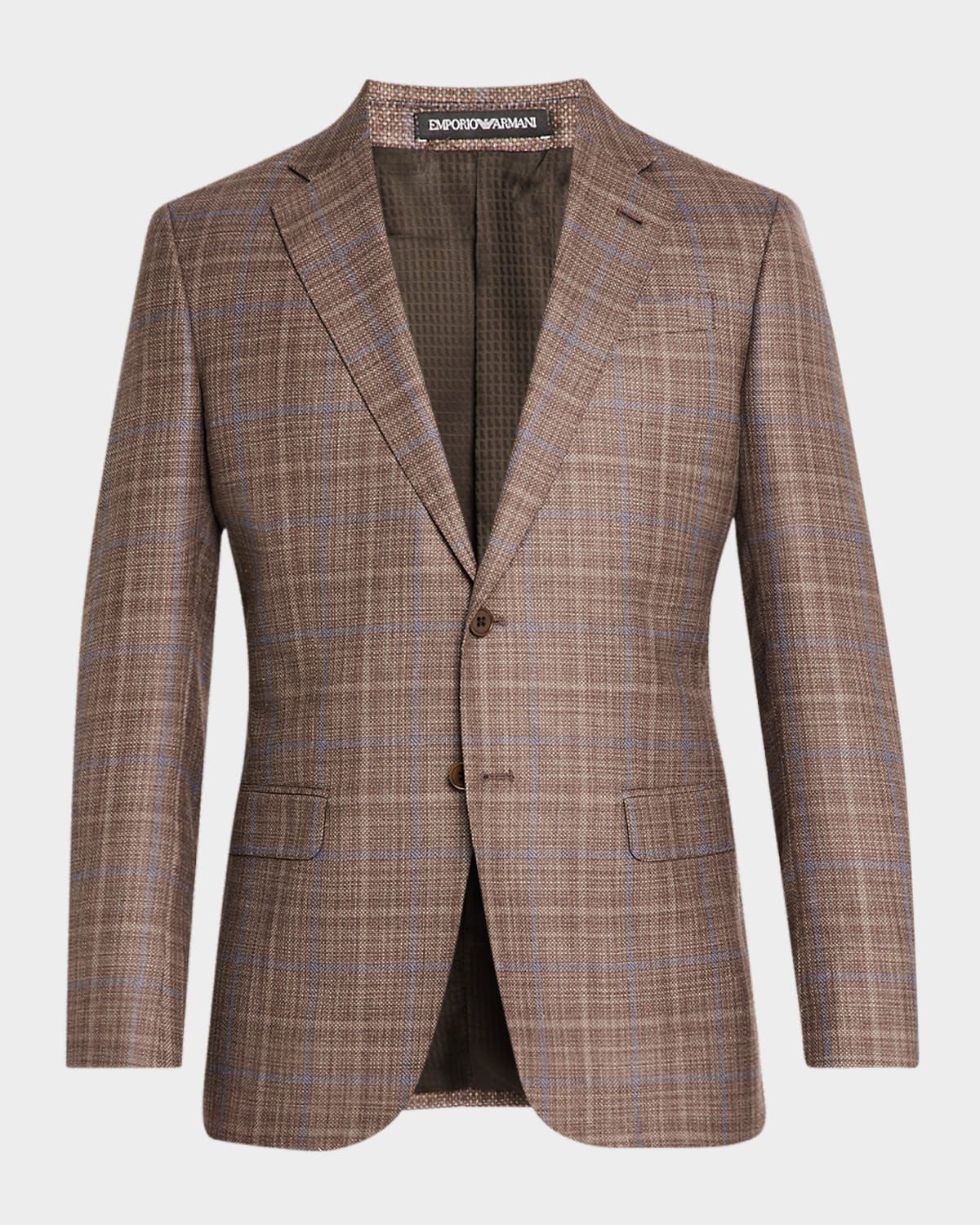 Men & apos;s Textured Plaid Sport Coat