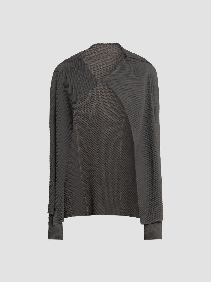 Issey Miyake Women's Misty Pleats Cardigan - Gray - Size XS