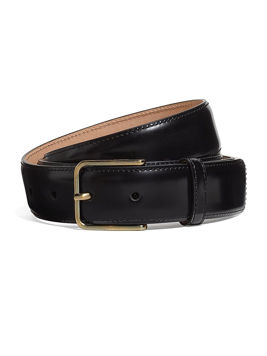Men's Leather Belt - Black - Size 42