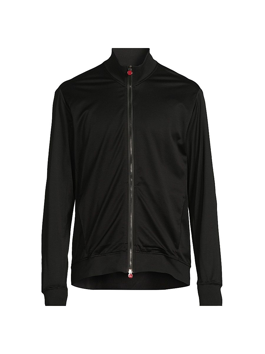 Men's Shiny Jersey Swim Jacket - Black - Size XXL