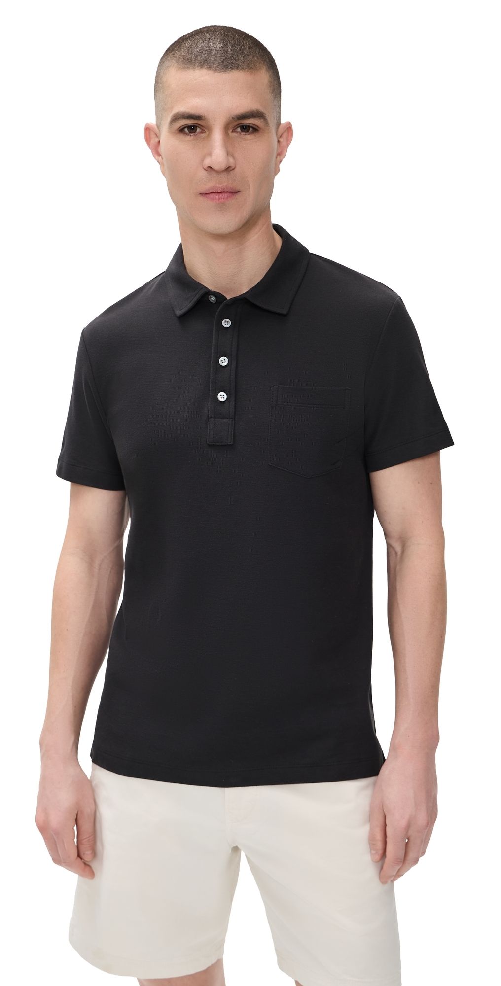 Billy Reid Pensacola Pique Polo Black S