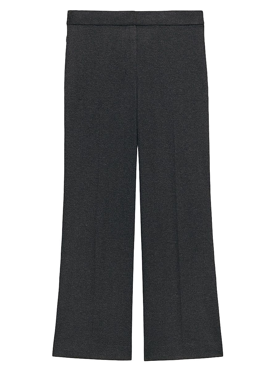 Women's Cropped Kick-Flare Pants - Charcoal Melange - Size 16
