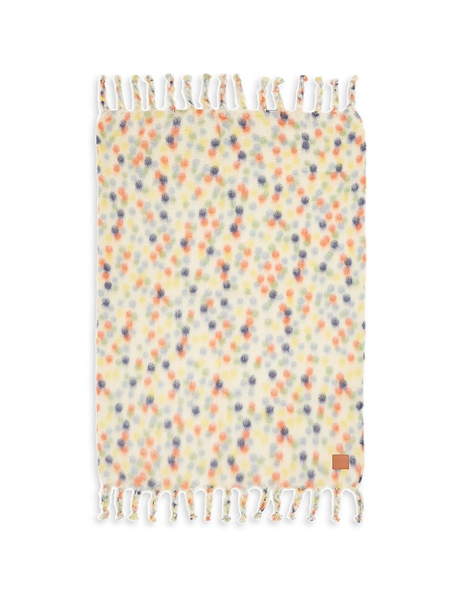 Dot Mohair-Wool Throw Blanket