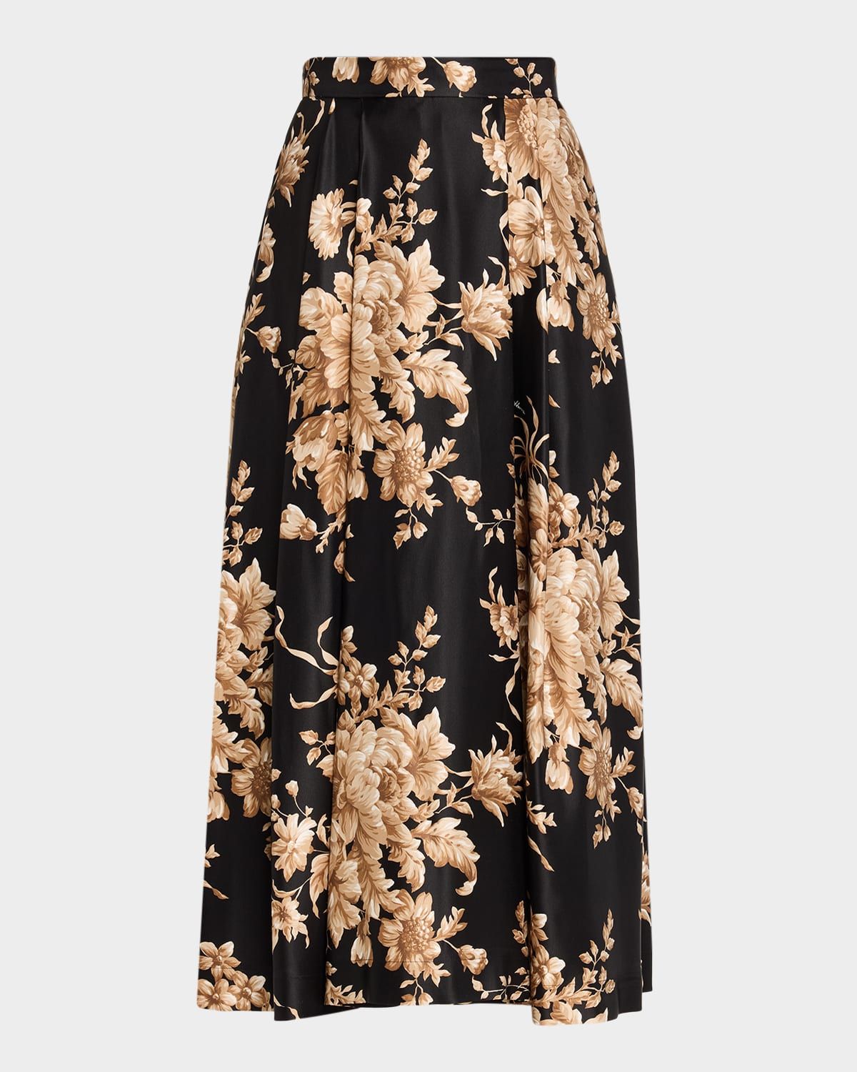 Rose Douchesse Cretonne Midi Skirt