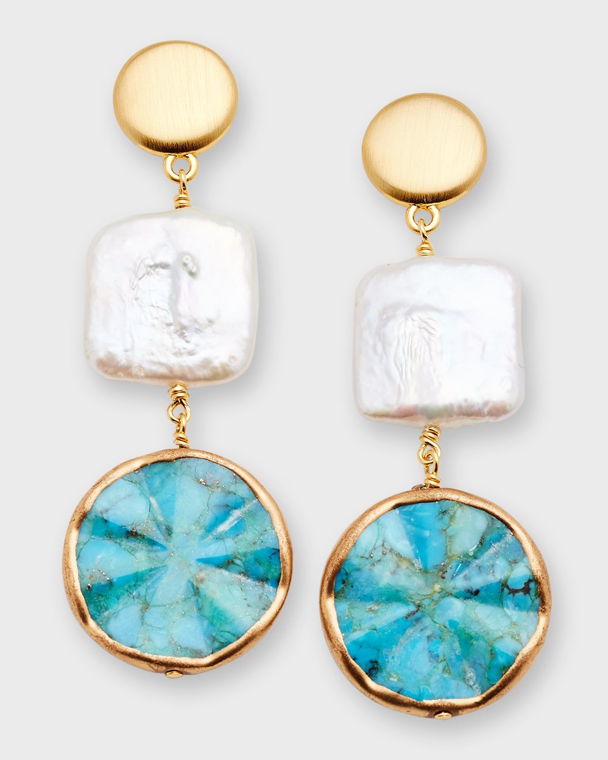 Turquoise Wave Statement Drop Earrings