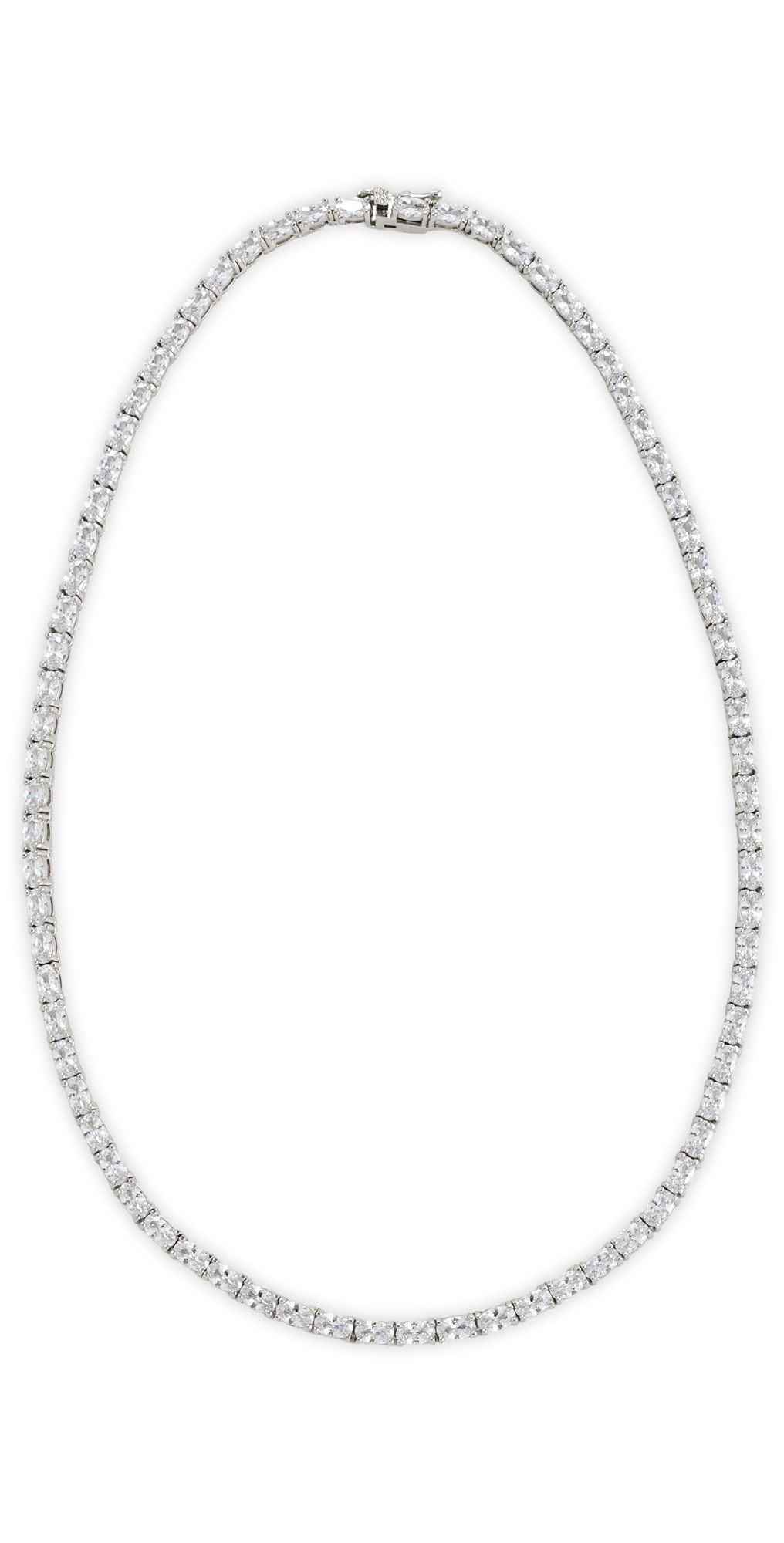 SHASHI Oval Tennis Necklace Silver One Size