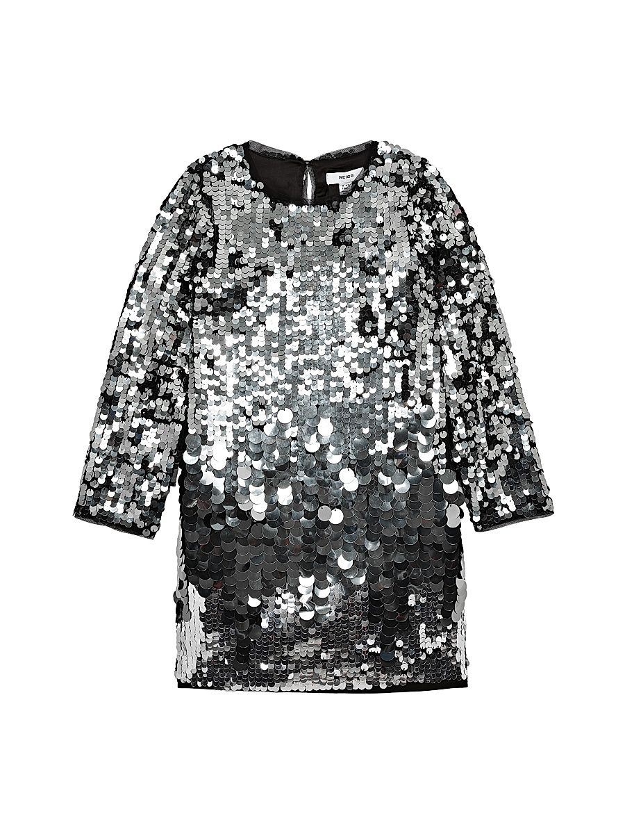 Little Girl's & Girl's Hattie Sequined Ombré-Effect Dress - Silver - Size 12