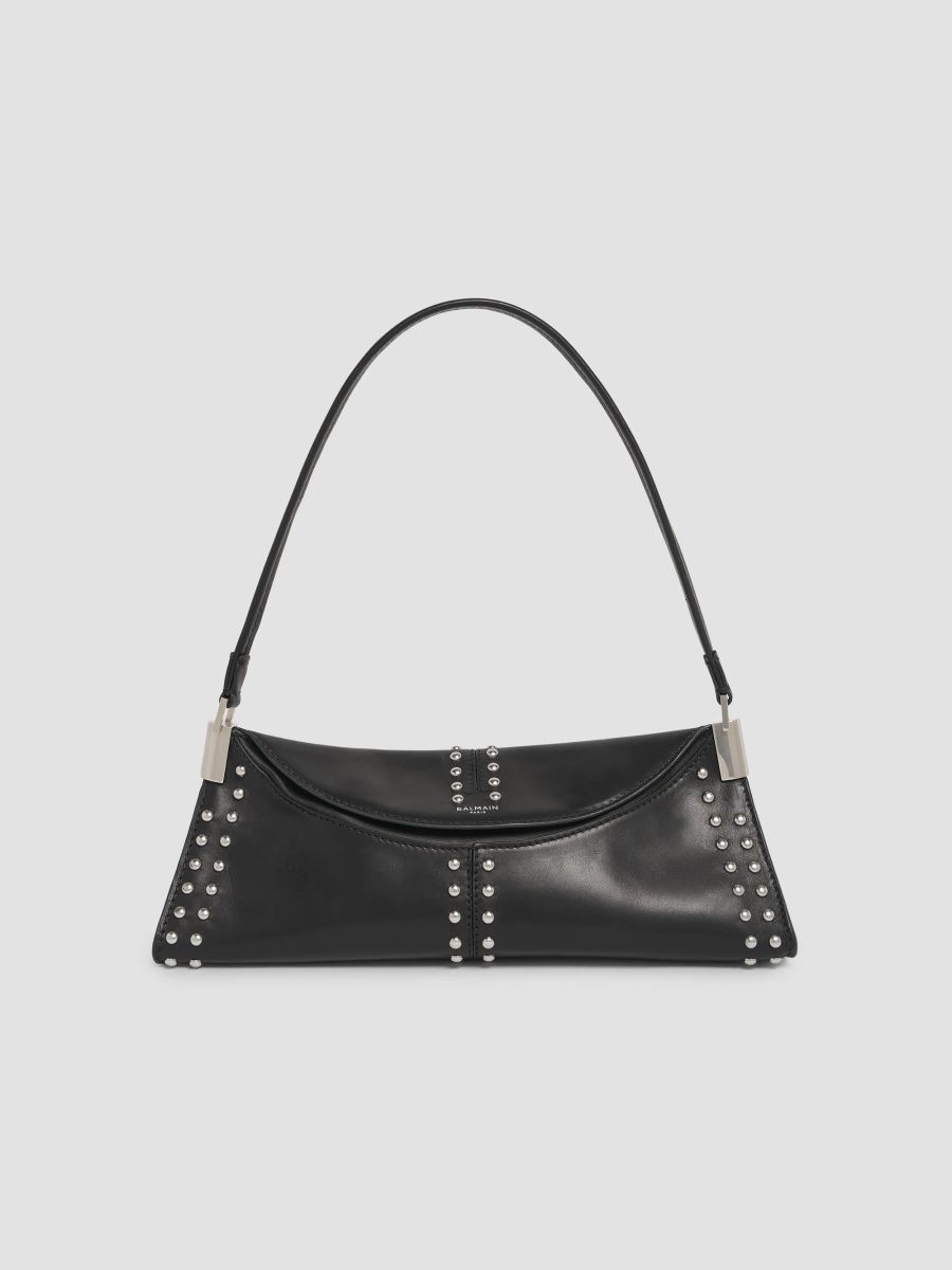 Balmain Women's 64-83 Small Studded Leather Shoulder Bag - Black