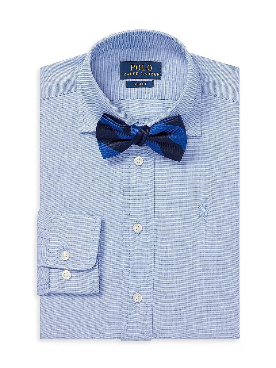 Little Boy's & Boy's Broadcloth Long-Sleeve Dress Shirt - Blue - Size 8