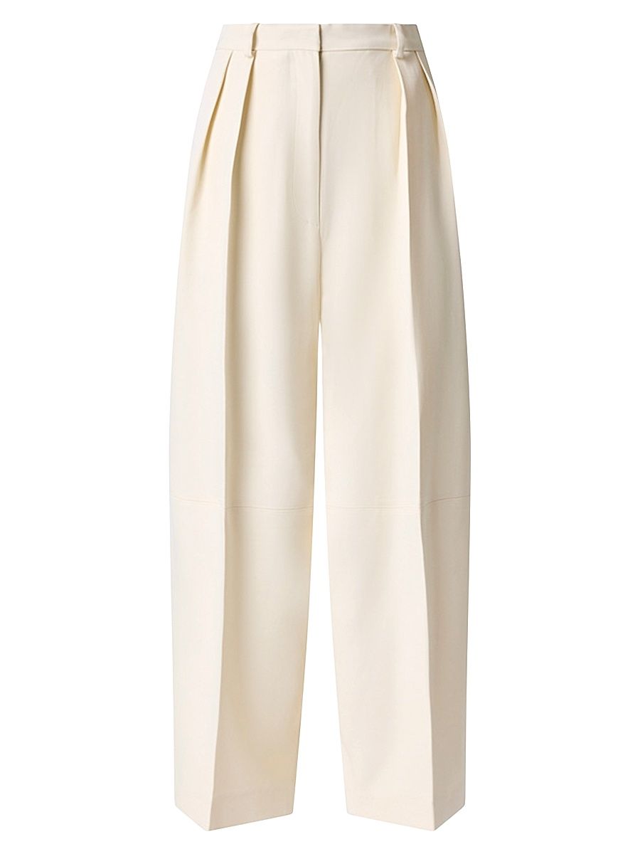 Women's Dash Pleated Crepe Tapered Pants - Ivory - Size 10