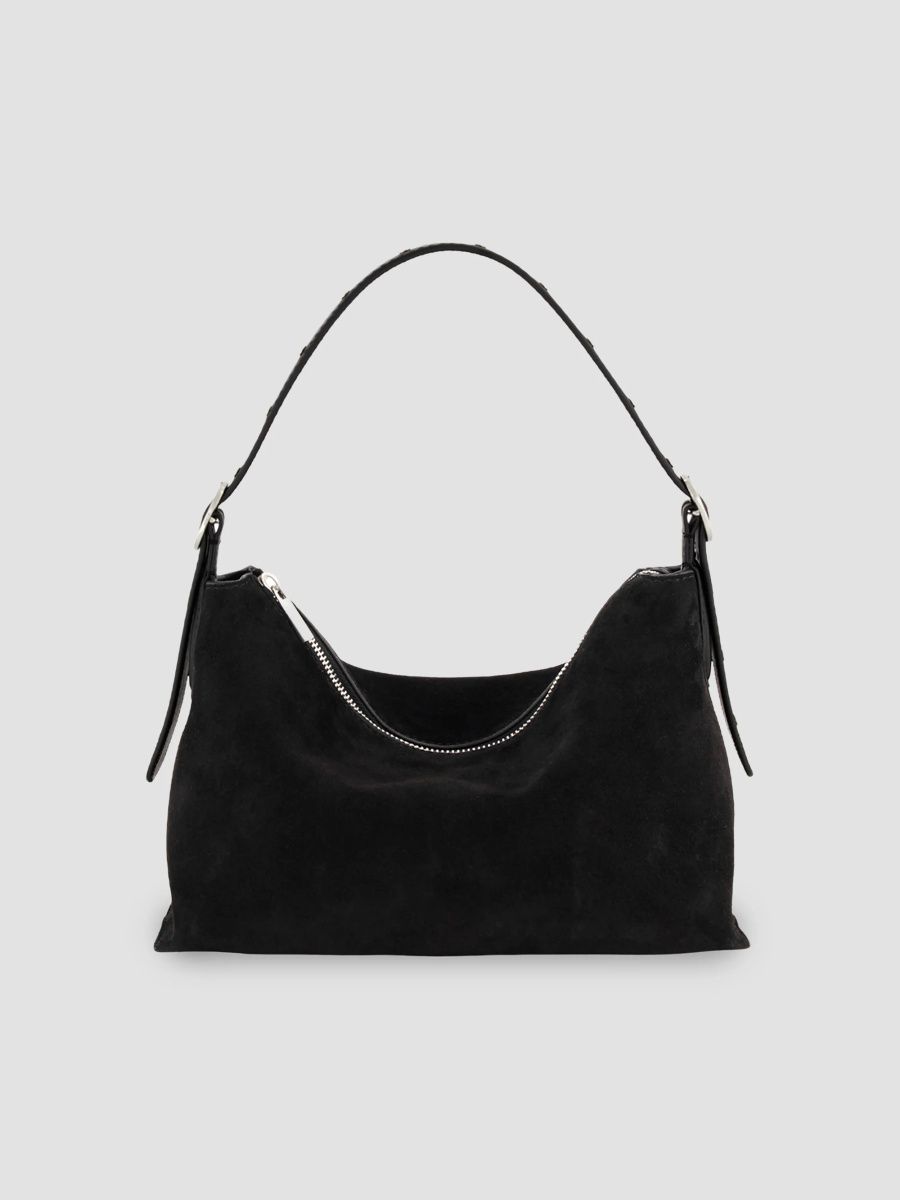 Vince Women's Vivian Studded Suede Hobo Bag - Black