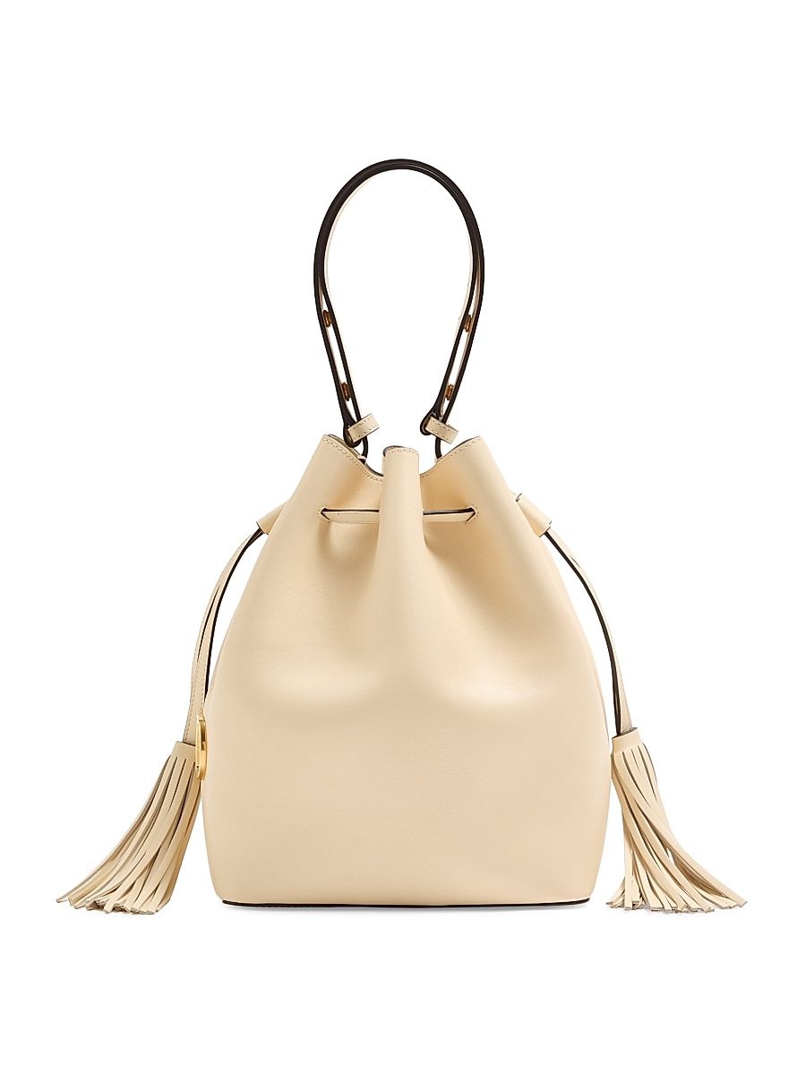 Women's So Seau Medium Leather Bucket Bag - Butter