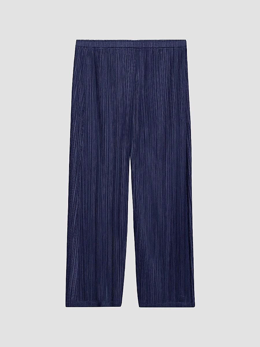 Women's Monthly Colors: January Plissé Wide-Leg Pants - Dark Navy - Size Large