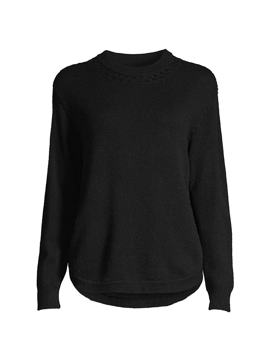 Women's Luna Cashmere-Blend Sweater - Black - Size Small