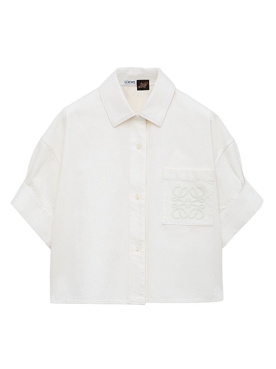 Women's LOEWE x Paula's Ibiza Cotton Short-Sleeve Shirt - White - Size 8